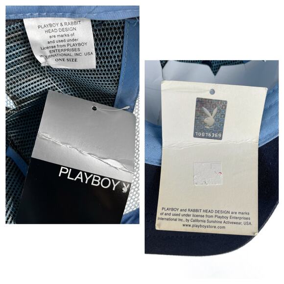 NWT Vintage Y2K Playboy Bunny Blue Trucker Hat Cap Headwear New With Tags - Picture 13 of 16